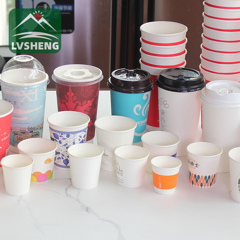 Produsen logo kustom dicetak kemasan sekali pakai Takeout Coffee Cup