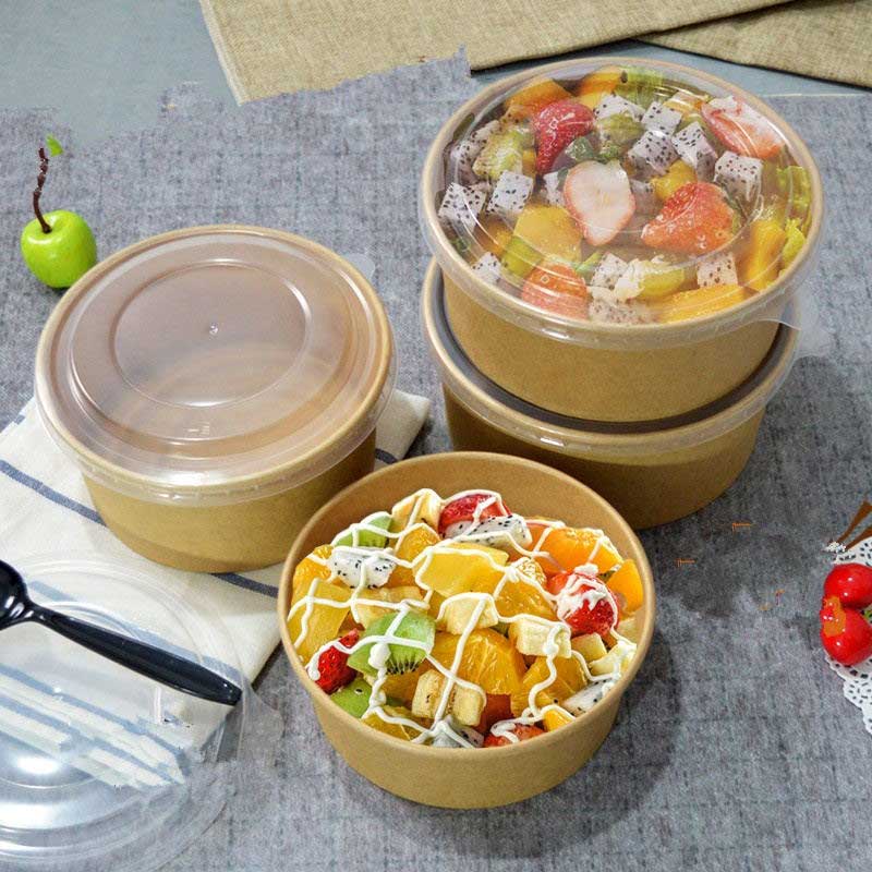 Wadah Makanan Sekali Pakai Brown Kraft Paper Bowl